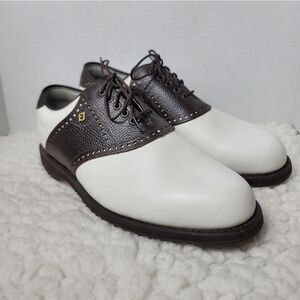 FootJoy Premiere Classics Dry 55518 Brown White Saddle 90's Golf Shoes Men 9.5 E